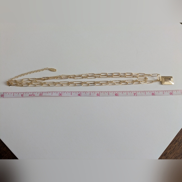 Anthro Rectangle Charm Layered Necklace - Picture 8 of 8